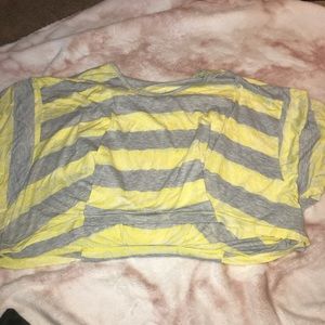 Yellow gray crop top